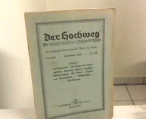 Imagen del vendedor de Der Hochweg. Ein Monatsblatt fr Leben und Wirken. 16. Jahr, 12. Heft, September 1929 a la venta por Zellibooks. Zentrallager Delbrck