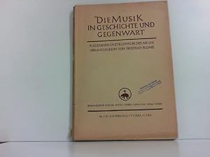 Bild des Verkufers fr Die Musik in Geschichte und Gegenwart. Allgemeine Enzyklopdie der Musik. 116./117. Lieferung / Stam-Stre. zum Verkauf von Zellibooks. Zentrallager Delbrck