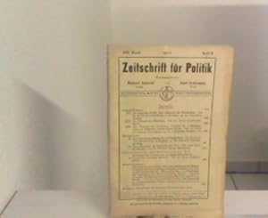 Imagen del vendedor de Zeitschrift fr Politik. XVII. Band, Heft 5. 1927 a la venta por Zellibooks. Zentrallager Delbrck