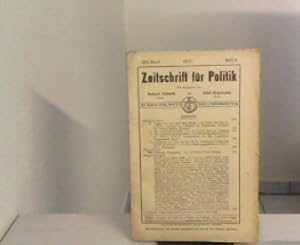 Imagen del vendedor de Zeitschrift fr Politik. XVII. Band, Heft 3. 1927 a la venta por Zellibooks. Zentrallager Delbrck