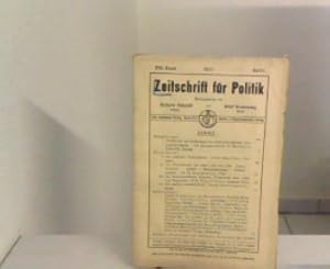 Immagine del venditore per Zeitschrift fr Politik. XVII. Band, Heft 1. 1927 venduto da Zellibooks. Zentrallager Delbrck