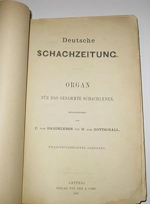 Deutche Schachzeitung. Organ Für Das Gesammte Schachleben.