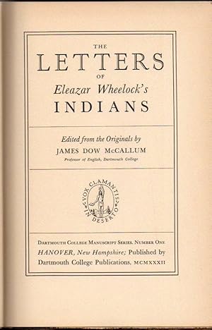 The Letters of Eleazar Wheelock's Indians