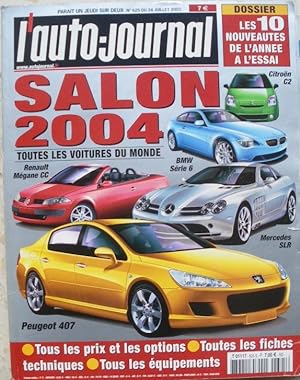 L'auto-journal. Numéro 625. Salon 2004. Toutes les voitures du monde.