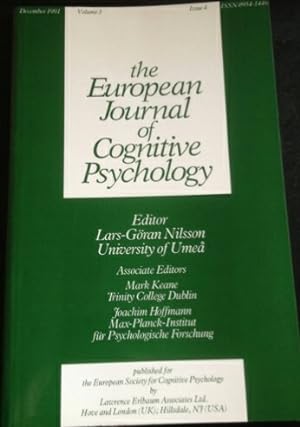 Seller image for THE EUROPEAN JOURNAL OF COGNITIVE PSYCHOLOGY. VOLUME 3 ISSUE 4. DECEMBER 1991. for sale by Libreria Lopez de Araujo