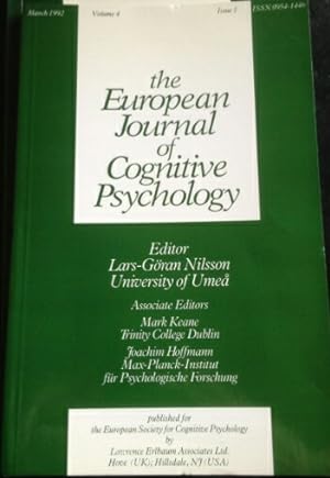 Seller image for THE EUROPEAN JOURNAL OF COGNITIVE PSYCHOLOGY. VOLUME 4 ISSUE 1. MARCH 1992. for sale by Libreria Lopez de Araujo