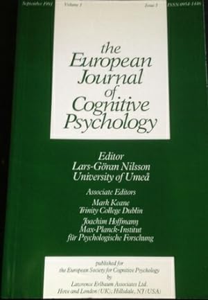 Seller image for THE EUROPEAN JOURNAL OF COGNITIVE PSYCHOLOGY. VOLUME 3 ISSUE 3. SEPTEMBER 1991. for sale by Libreria Lopez de Araujo