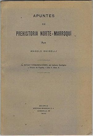 Image du vendeur pour APUNTES DE PREHISTORIA NORTE-MARROQU. mis en vente par Asilo del libro