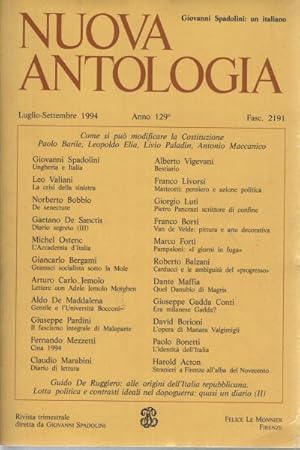 Seller image for Nuova Antologia Luglio- Settembre 1994 Vol. 573 Fasc. 2191 Rivista di lettere, scienze et arti for sale by Di Mano in Mano Soc. Coop