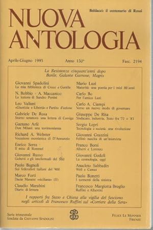 Seller image for Nuova Antologia Aprile-Giugno 1995 Vol. 574 Fasc. 2194 Rivista di lettere, scienze et arti for sale by Di Mano in Mano Soc. Coop