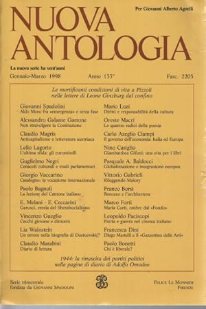 Seller image for Nuova Antologia Gennaio- Marzo 1998 Vol. 580 Fasc. 2205 Rivista di lettere, scienze ed arti for sale by Di Mano in Mano Soc. Coop