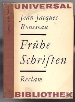 Bild des Verkufers fr Jean-Jacques Rousseau. Frhe Schriften zum Verkauf von Antikvariat Valentinska