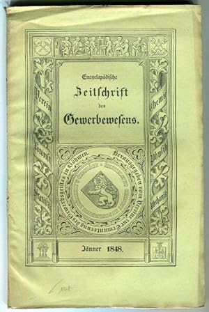 Seller image for Encyclopedische Zeitschrift des Gewerbewesens. Jnner 1848 for sale by Antikvariat Valentinska