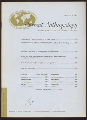 Seller image for Current Anthropology: A World Journal of the Sciences of Man; Vol. 2 * No. 4 * October 1961 for sale by Antikvariat Valentinska