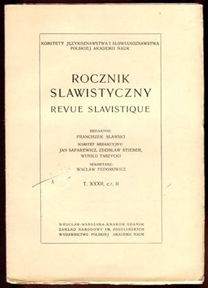 Rocznik slawistyczny. Revue slavistique. T. XXXII, cz. II