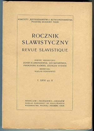 Rocznik slawistyczny. Revue slavistique. T. XXVI, cz. II