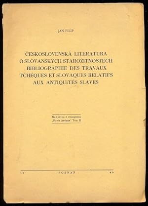 Image du vendeur pour Bibliographie de travaux Tchques et Slovaques relatifs aux antiquites Slaves = Ceskoslovenska literatura o slovanskych starozitnostech. Abdruck aus der Zeitschrift: "Slavia Antiqua" Tom II mis en vente par Antikvariat Valentinska