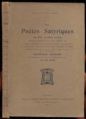 Bild des Verkufers fr Les Poetes Satyriques des XVIe et XVIIe sicles zum Verkauf von Antikvariat Valentinska