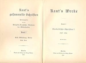 Kant's Werke. Band I: Vorkritische Schriften I 1747-1756