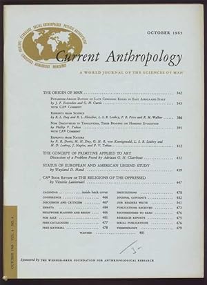 Seller image for Current Anthropology: A World Journal of the Sciences of Man; Vol. 6 * No. 4 * October 1965 for sale by Antikvariat Valentinska