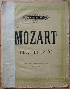 Imagen del vendedor de Mozart. Trios fr Pianoforte, Violine und Violoncello. Edition Peters Nr. 193a. Wahrscheinlich unvollstndig a la venta por Antikvariat Valentinska