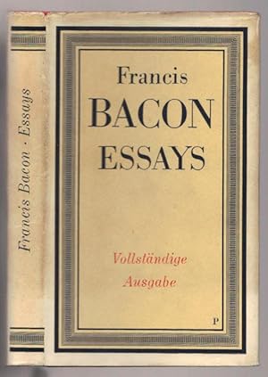 Bild des Verkufers fr Francis Bacon. Essays zum Verkauf von Antikvariat Valentinska