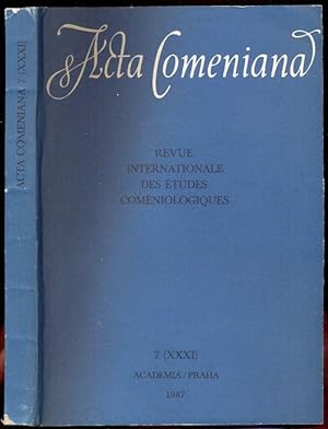 Acta Comeniana 7 (XXXI). Revue Internationale des Etudes Comeniologiques