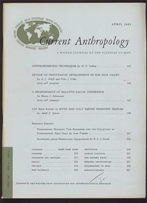 Seller image for Current Anthropology: A World Journal of the Sciences of Man; Vol. 6 * No. 2 * April 1965 for sale by Antikvariat Valentinska