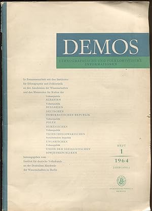 Immagine del venditore per Demos. Ethnographische und folkloristische Informationen; 5/1 (1964) venduto da Antikvariat Valentinska
