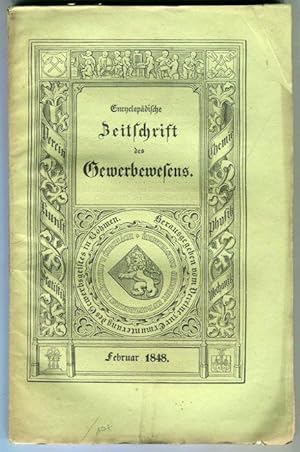 Bild des Verkufers fr Encyclopedische Zeitschrift des Gewerbewesens. Februar 1848 zum Verkauf von Antikvariat Valentinska