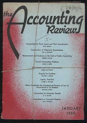 Bild des Verkufers fr The Accounting Review. January, April, July, October 1950. Vier Hefte. Ungebunden zum Verkauf von Antikvariat Valentinska