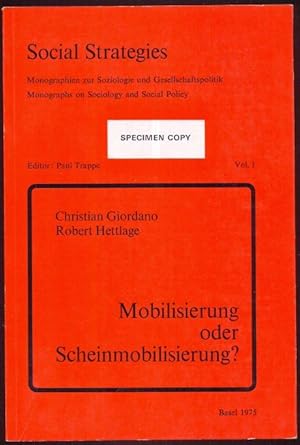 Imagen del vendedor de Mobilisiekrung oder Scheinmobilisiekrung? Genossenschaften und traditionelle Sozialstruktur am Beispiel Siziliens. Aspekte der Massenmobilisierung. Social Strategies - Monographien zur Soziologie und Gesellschaftspolitik, vol. 1 a la venta por Antikvariat Valentinska