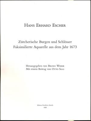 Bild des Verkufers fr Zrcherische Burgen und Schlsser. Faksimilierte Aquarelle aus dem Jahr 1673. Herausgegeben von Bruno Weber. Mit einem Beitrag von Otto Sigg. Begleitpublikation zur Faksimile-Eidtion "Zrcherische Burgen und Schlsser 1973" zum Verkauf von Antikvariat Valentinska