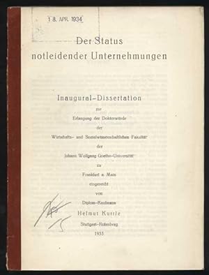 Der Status notleidender Unternehmungen. Innaugural-Dissertation