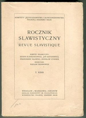 Rocznik slawistyczny. Revue slavistique. T. XXVII