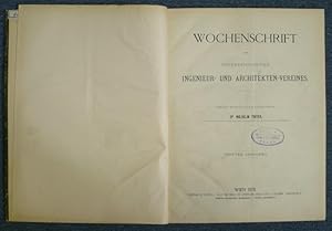 Immagine del venditore per Wochenschrift des sterreichischen Ingenieur- und Architekten-Vereins. 3. Jahrgang 1878 venduto da Antikvariat Valentinska