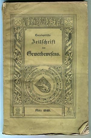 Bild des Verkufers fr Encyclopedische Zeitschrift des Gewerbewesens. Mrz 1848 zum Verkauf von Antikvariat Valentinska