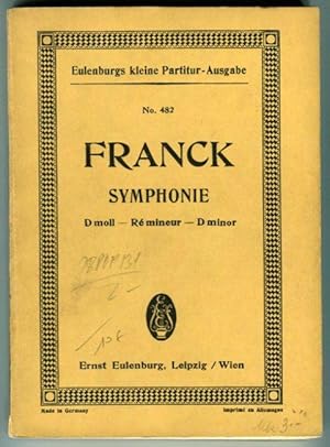 Bild des Verkufers fr Symphonie d moll (Re mineur, D minor). Eulenburgs kleine Partitur-Ausgabe zum Verkauf von Antikvariat Valentinska