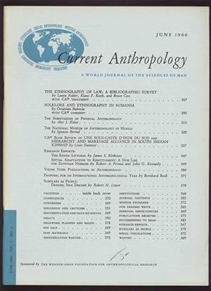 Seller image for Current Anthropology: A World Journal of the Sciences of Man; Vol. 7 * No. 3 * June 1966 for sale by Antikvariat Valentinska