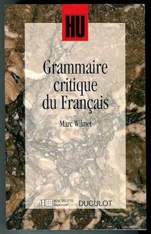 Bild des Verkufers fr Grammaire critique du Francais zum Verkauf von Antikvariat Valentinska