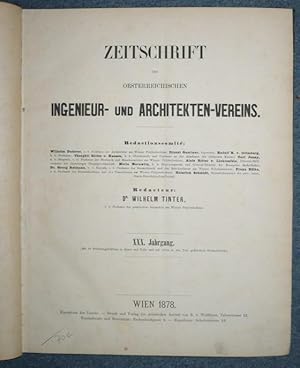 Imagen del vendedor de Zeitschrift des sterreichischen Ingenieur- und Architekten-Vereins. 30. Jg. 1878 a la venta por Antikvariat Valentinska