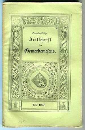 Bild des Verkufers fr Encyclopedische Zeitschrift des Gewerbewesens. Juli 1848 zum Verkauf von Antikvariat Valentinska