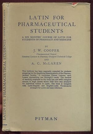 Imagen del vendedor de Latin for Pharmaceutical Students. A six Month'sCourse of Latin for Students of Pharmacy and Medicine. Fourth Edition a la venta por Antikvariat Valentinska