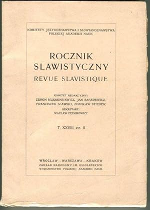 Imagen del vendedor de Rocznik slawistyczny. Revue slavistique. T. XXVIII, cz. II a la venta por Antikvariat Valentinska