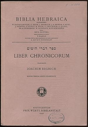 Seller image for Biblia Hebraica. Heft 15: Liber Chronicorum. Editio tertia denuo elaborata for sale by Antikvariat Valentinska