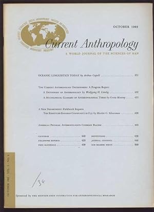 Seller image for Current Anthropology: A World Journal of the Sciences of Man; Vol. 3 * No. 4 * October 1962 for sale by Antikvariat Valentinska