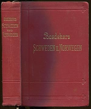 Bild des Verkufers fr Schweden, Norwegen. Die Reiserouten durch Dnemark nebst Island und Spitzbergen. Handbuch fr Reisende. Mit 64 Karten, 42 Plnen und Grundrissen und drei kleinen Panoramen. dreizehnte Auflage. + Dnisch-Norwegische und Schwedische Sprachlehre zum Reisegebrauch zum Verkauf von Antikvariat Valentinska