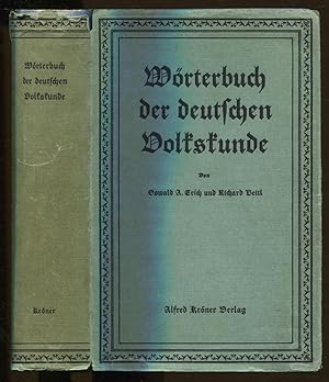 Seller image for Wrterbuch der deutschen Volkskunde. Mit 158 Abbildungen und 6 Karten [= Krners Taschenausgabe; Band 127/128] for sale by Antikvariat Valentinska