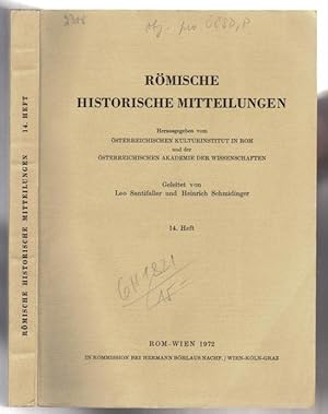 Seller image for Rmische historische Mitteilungen; 14. Heft for sale by Antikvariat Valentinska