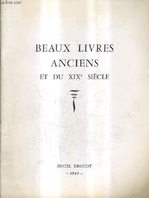 Bild des Verkufers fr CATALOGUE DE VENTES AUX ENCHERES - BEAUX LIVRES ANCIENS ET DU XIXE SIECLE - HOTEL DES COMMISSAIRES PRISEURS DROUOT - 3 DECEMBRE 1969. zum Verkauf von Le-Livre